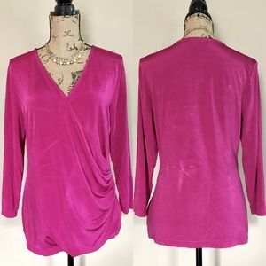 {Lauren Ralph Lauren} jersey surplice top {D40}